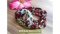 mix color beads wooden hand painting stretch 